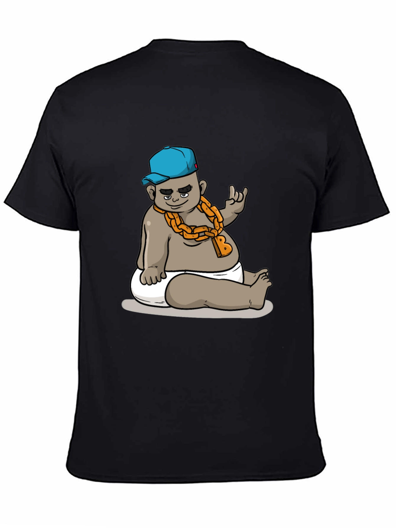 Cool Baby Cartoon Graphic Black T-Shirt