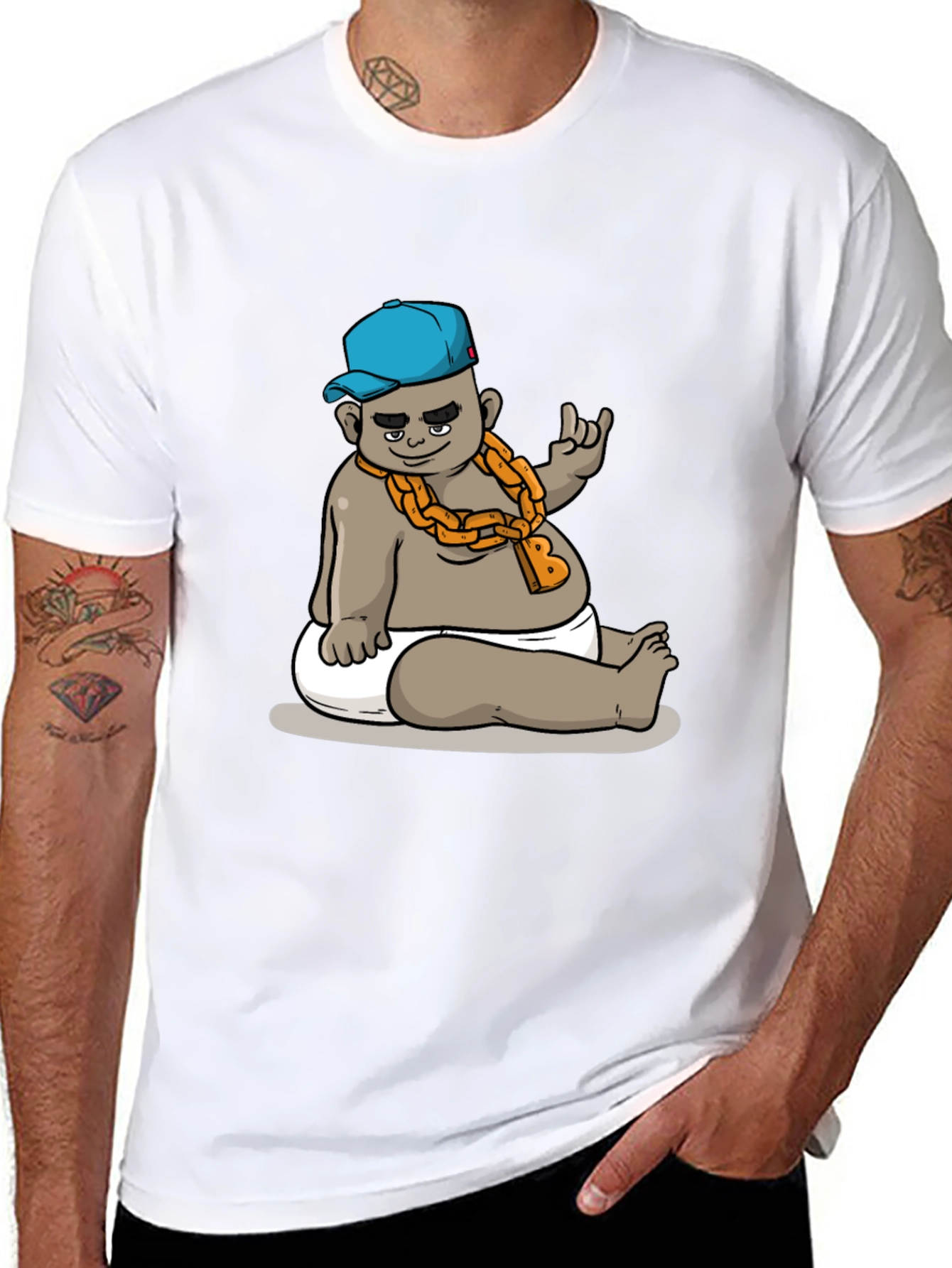 Cool Baby Cartoon Graphic Black T-Shirt