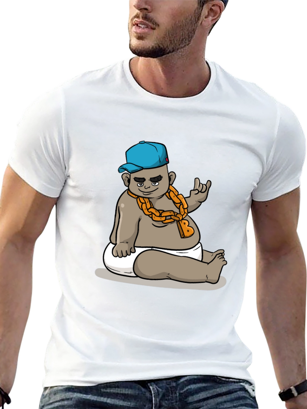 Cool Baby Cartoon Graphic Black T-Shirt