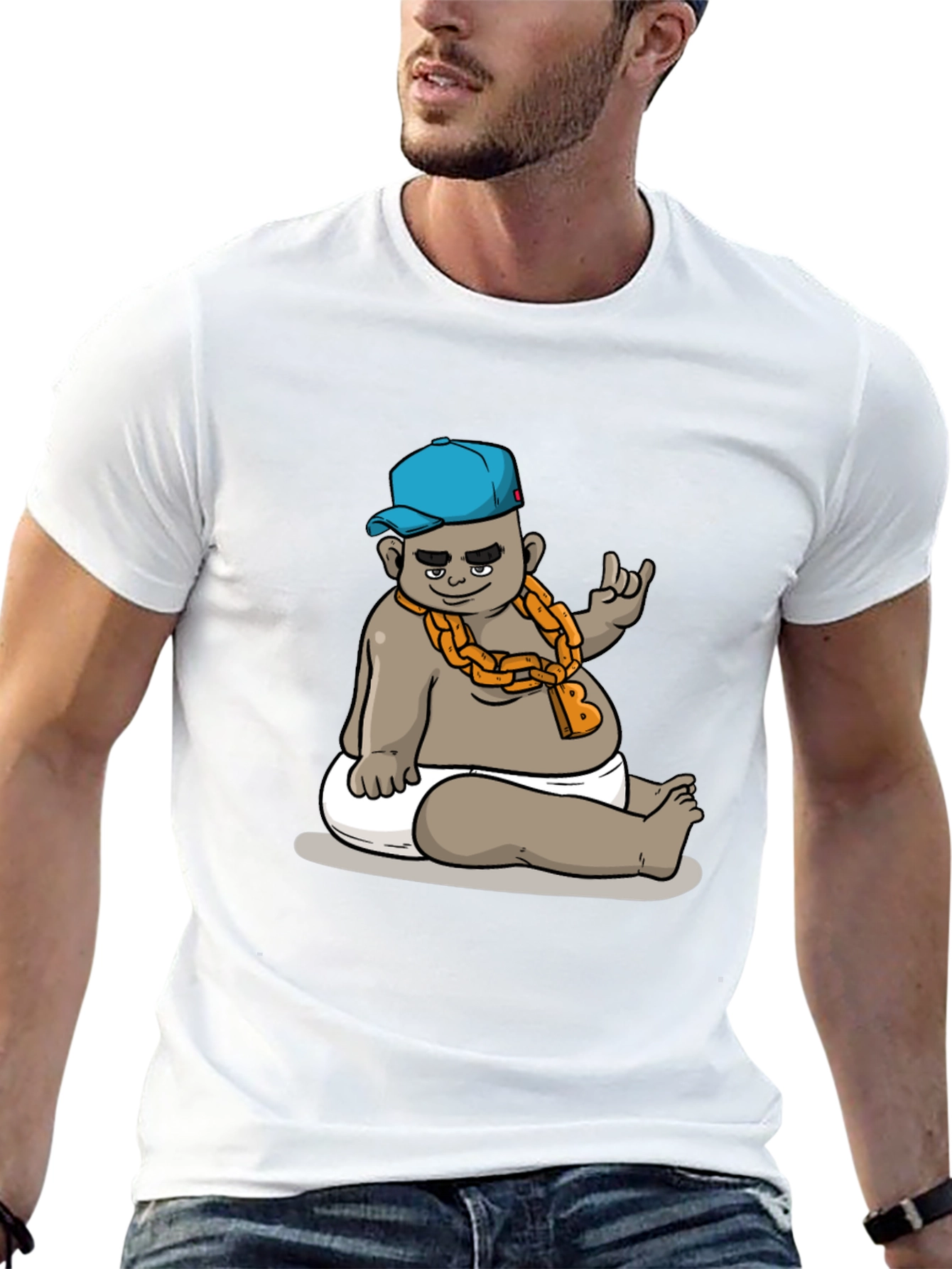 Cool Baby Cartoon Graphic Black T-Shirt