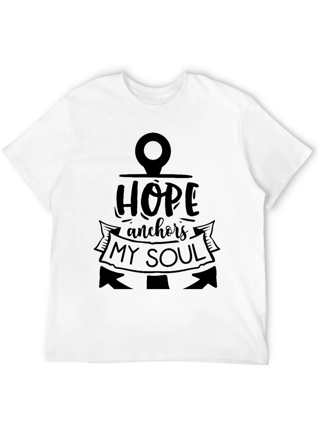 Hope Anchors My Soul Black Graphic T-Shirt