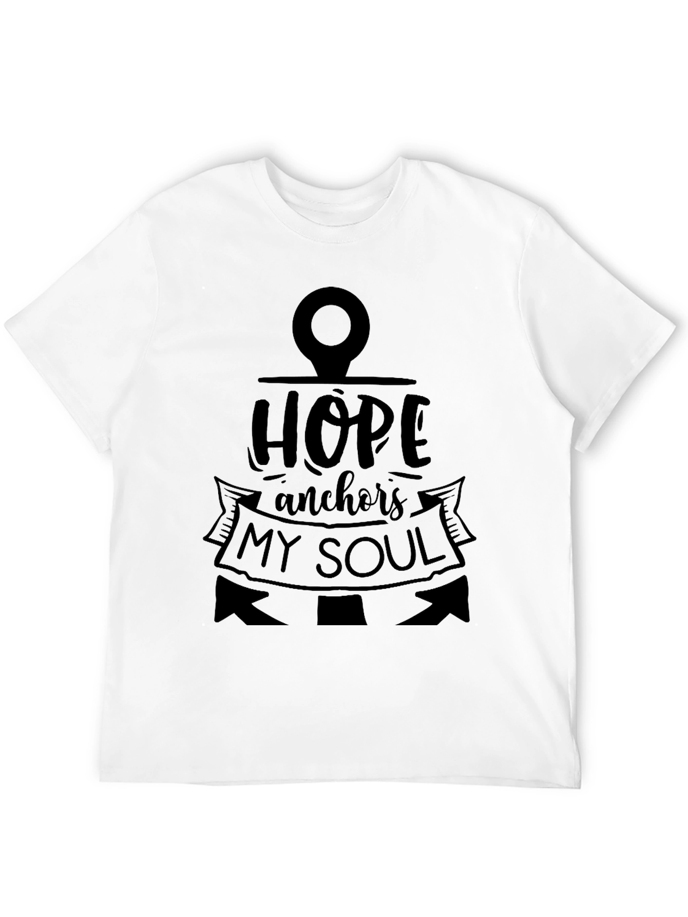 Hope Anchors My Soul Black Graphic T-Shirt