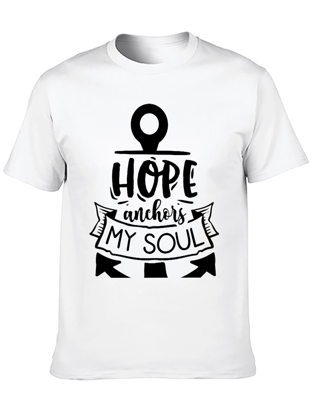 Hope Anchors My Soul Black Graphic T-Shirt