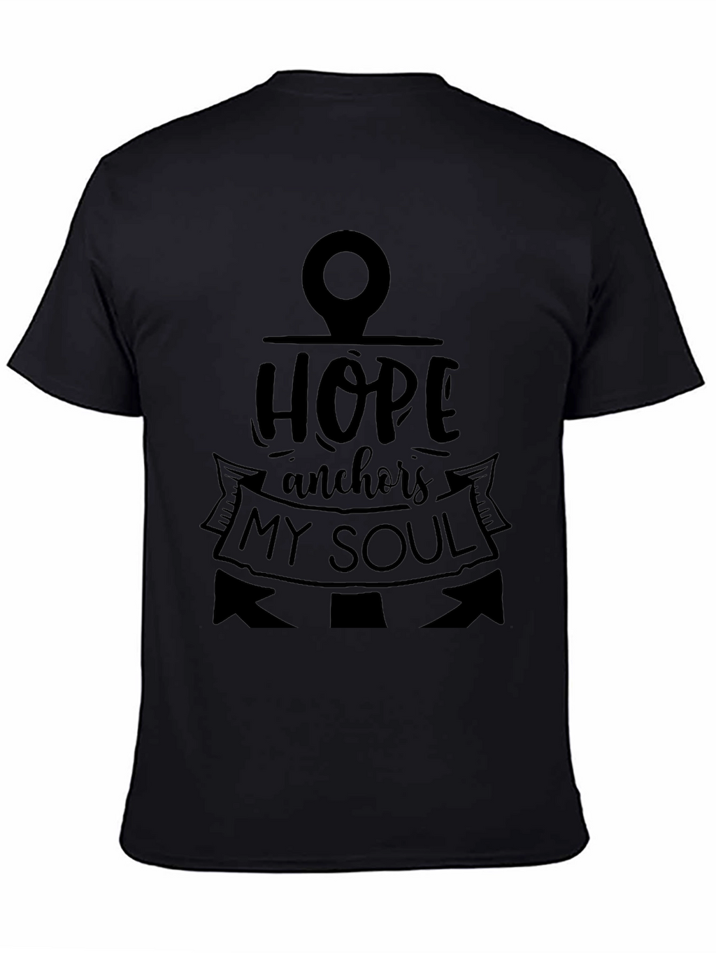 Hope Anchors My Soul Black Graphic T-Shirt