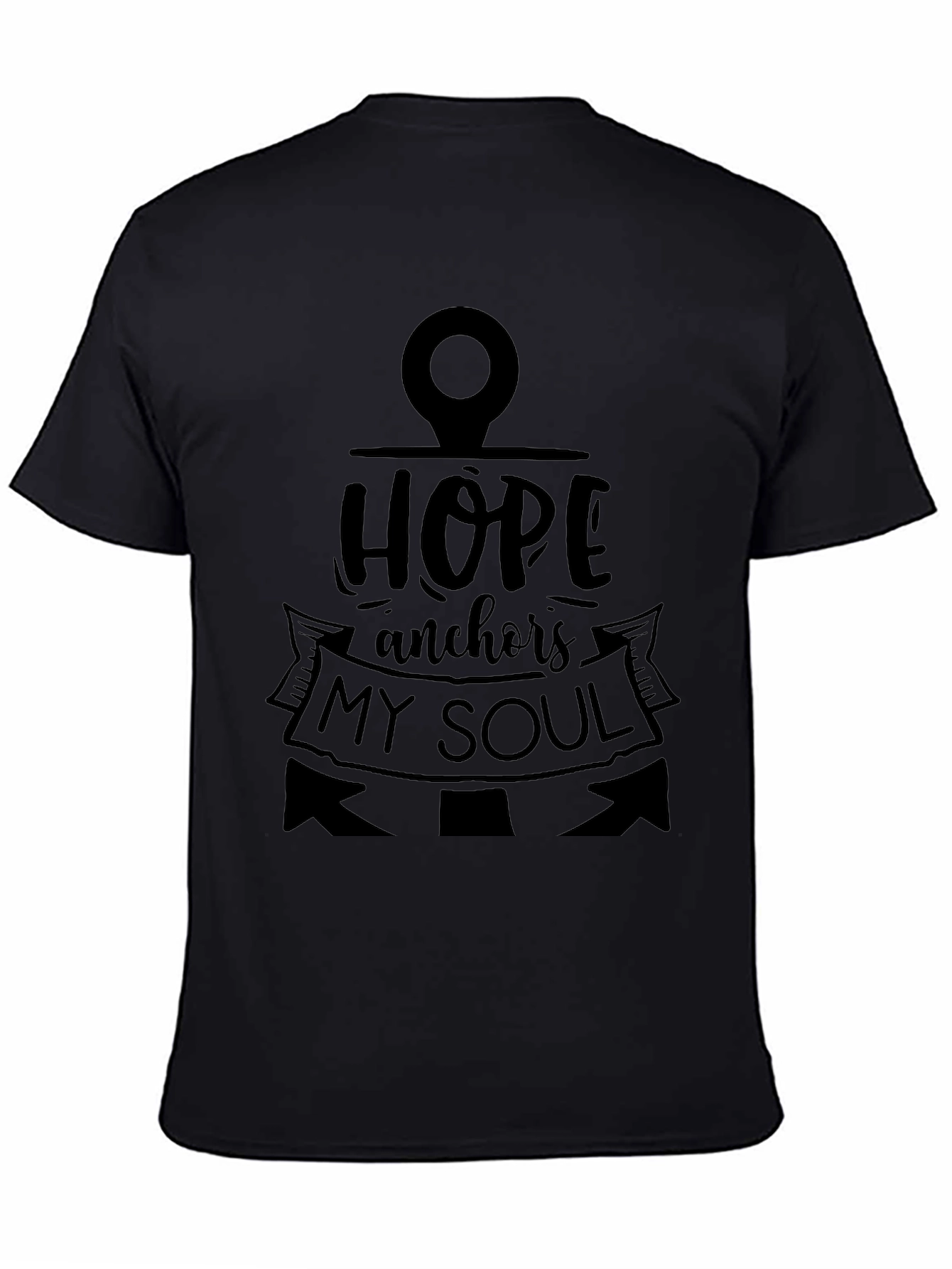Hope Anchors My Soul Black Graphic T-Shirt