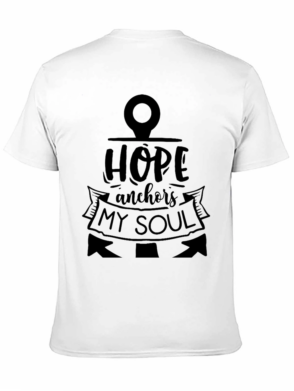 Hope Anchors My Soul Black Graphic T-Shirt