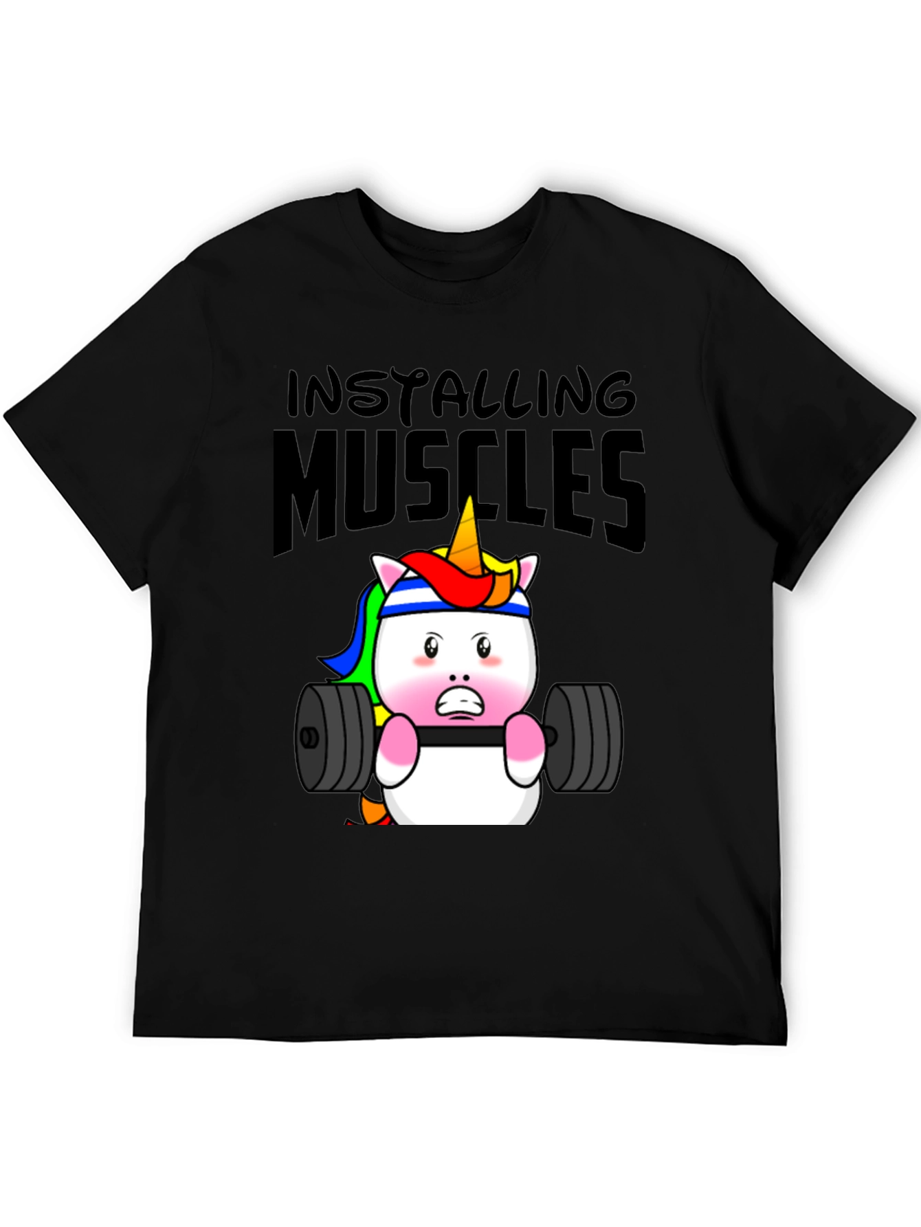 Unicorn Lifting Weights Graphic T-Shirt