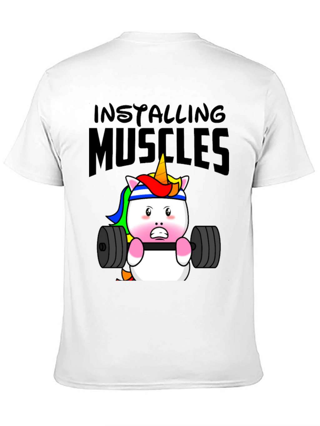 Unicorn Lifting Weights Graphic T-Shirt