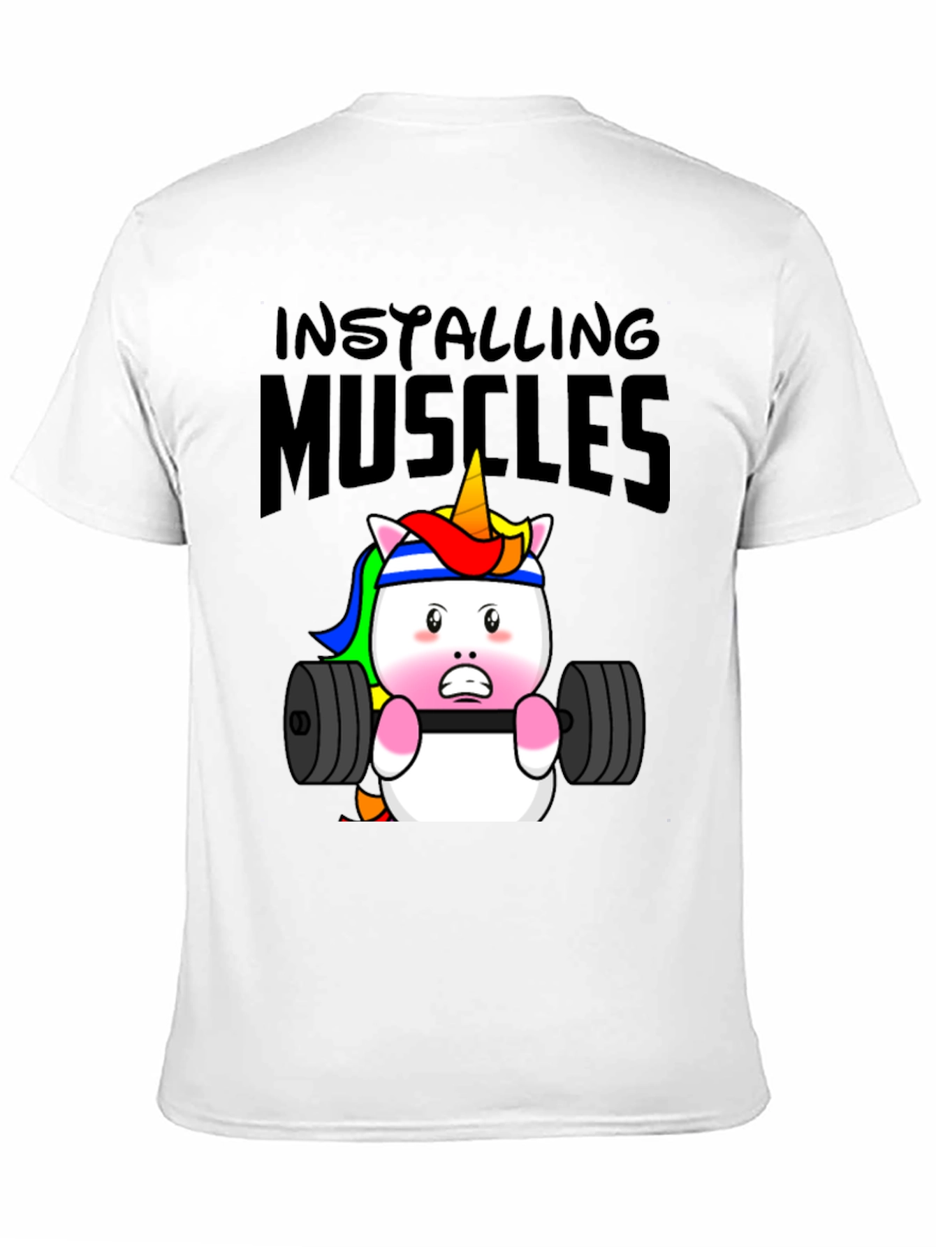 Unicorn Lifting Weights Graphic T-Shirt