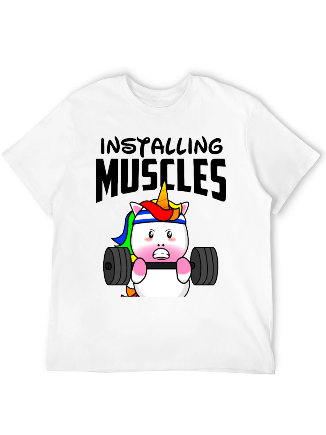 Unicorn Lifting Weights Graphic T-Shirt
