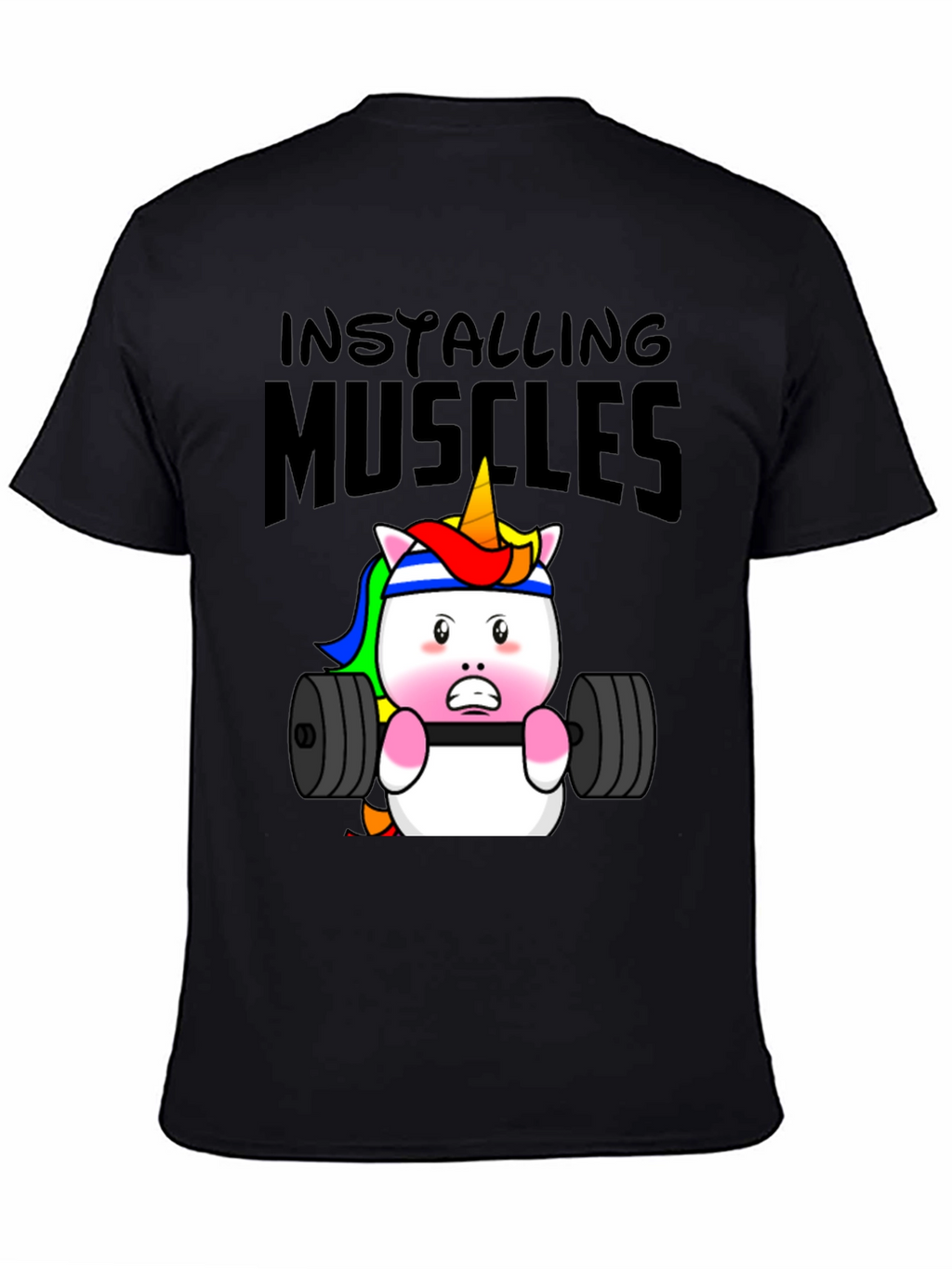 Unicorn Lifting Weights Graphic T-Shirt