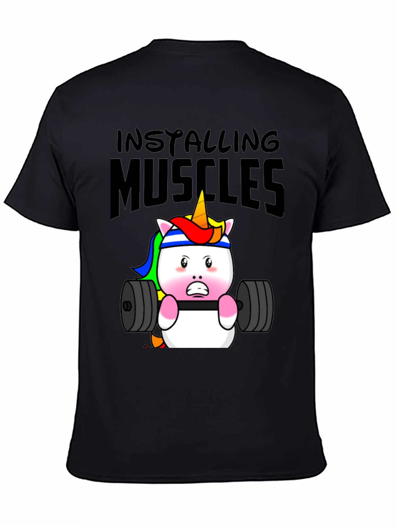 Unicorn Lifting Weights Graphic T-Shirt
