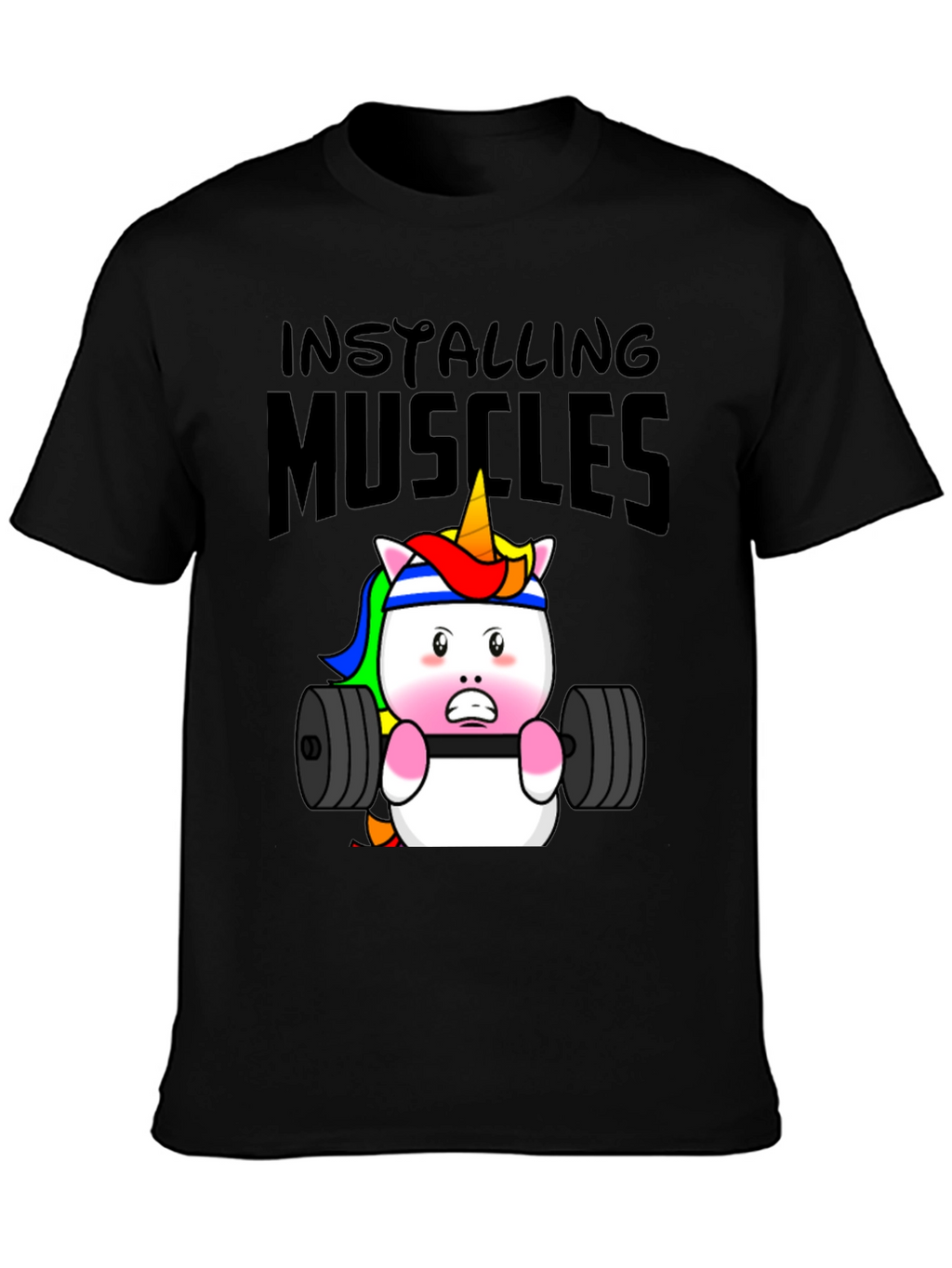 Unicorn Lifting Weights Graphic T-Shirt
