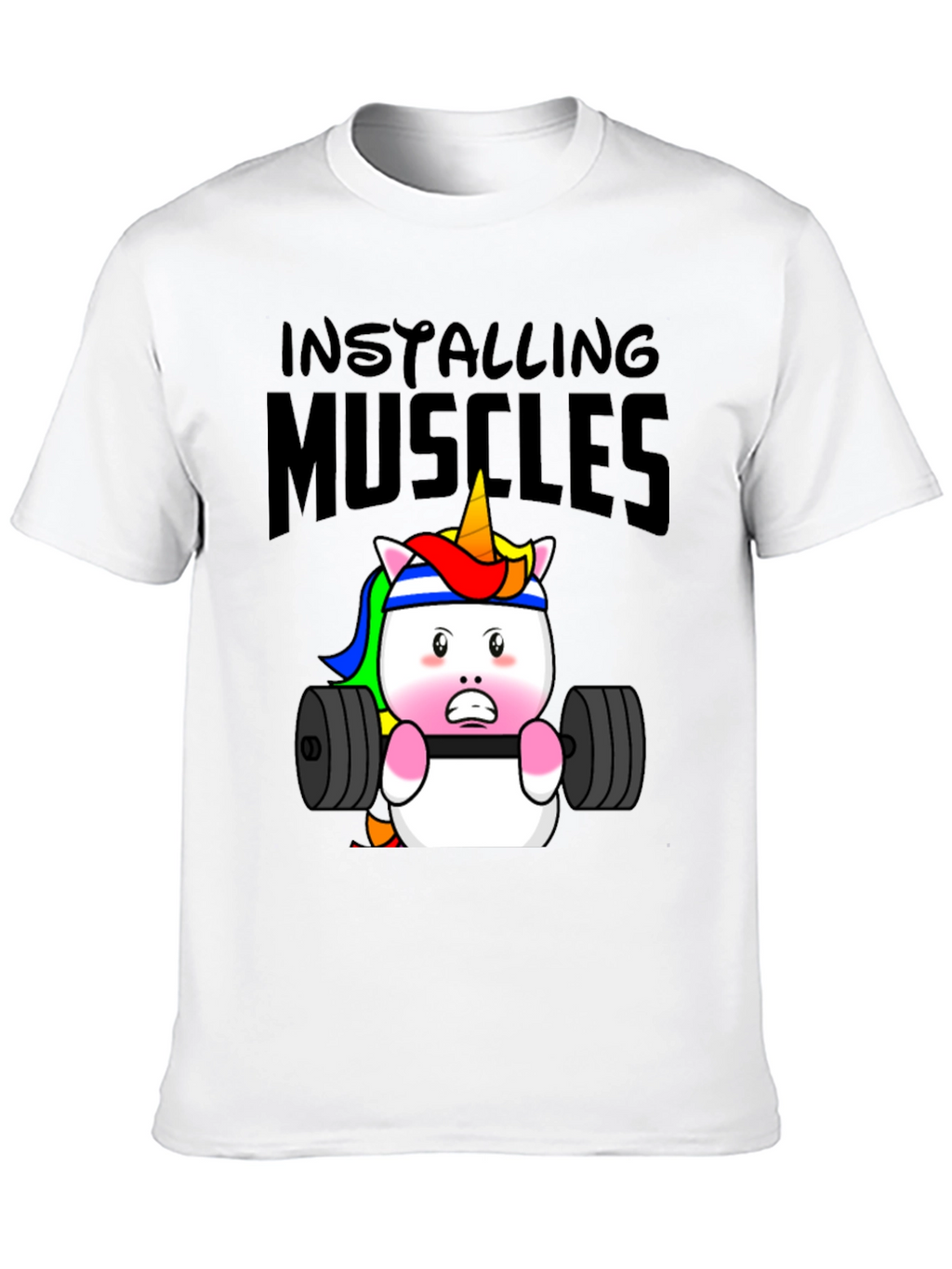 Unicorn Lifting Weights Graphic T-Shirt