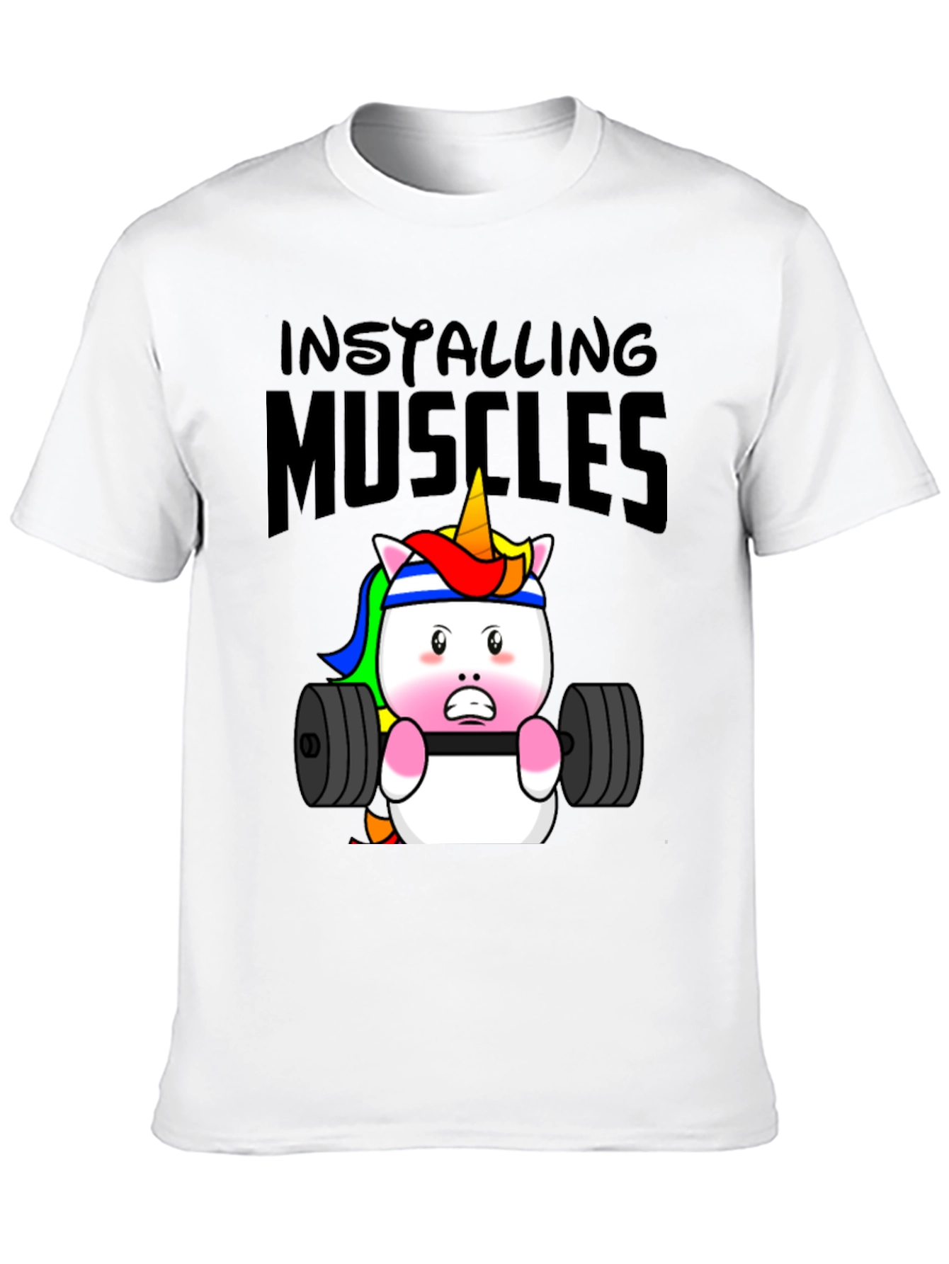 Unicorn Lifting Weights Graphic T-Shirt
