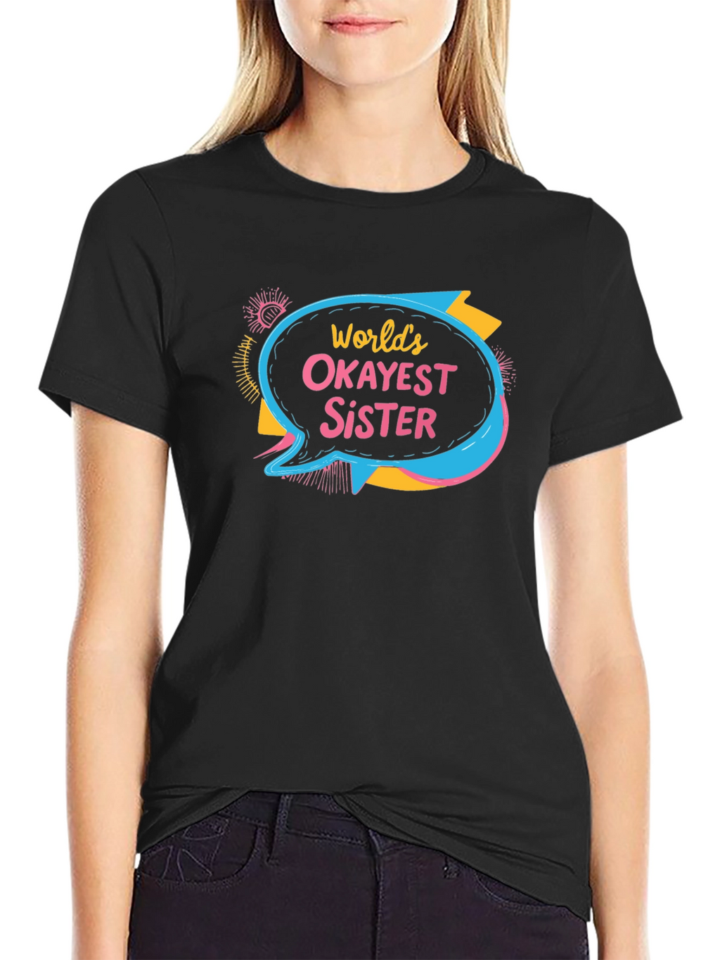 Worlds Okayest Sister T-Shirt Novelty