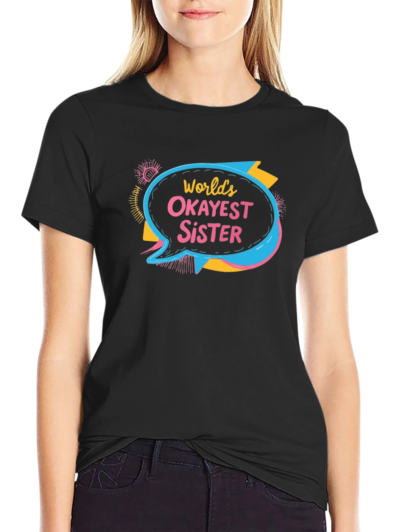 Worlds Okayest Sister T-Shirt Novelty