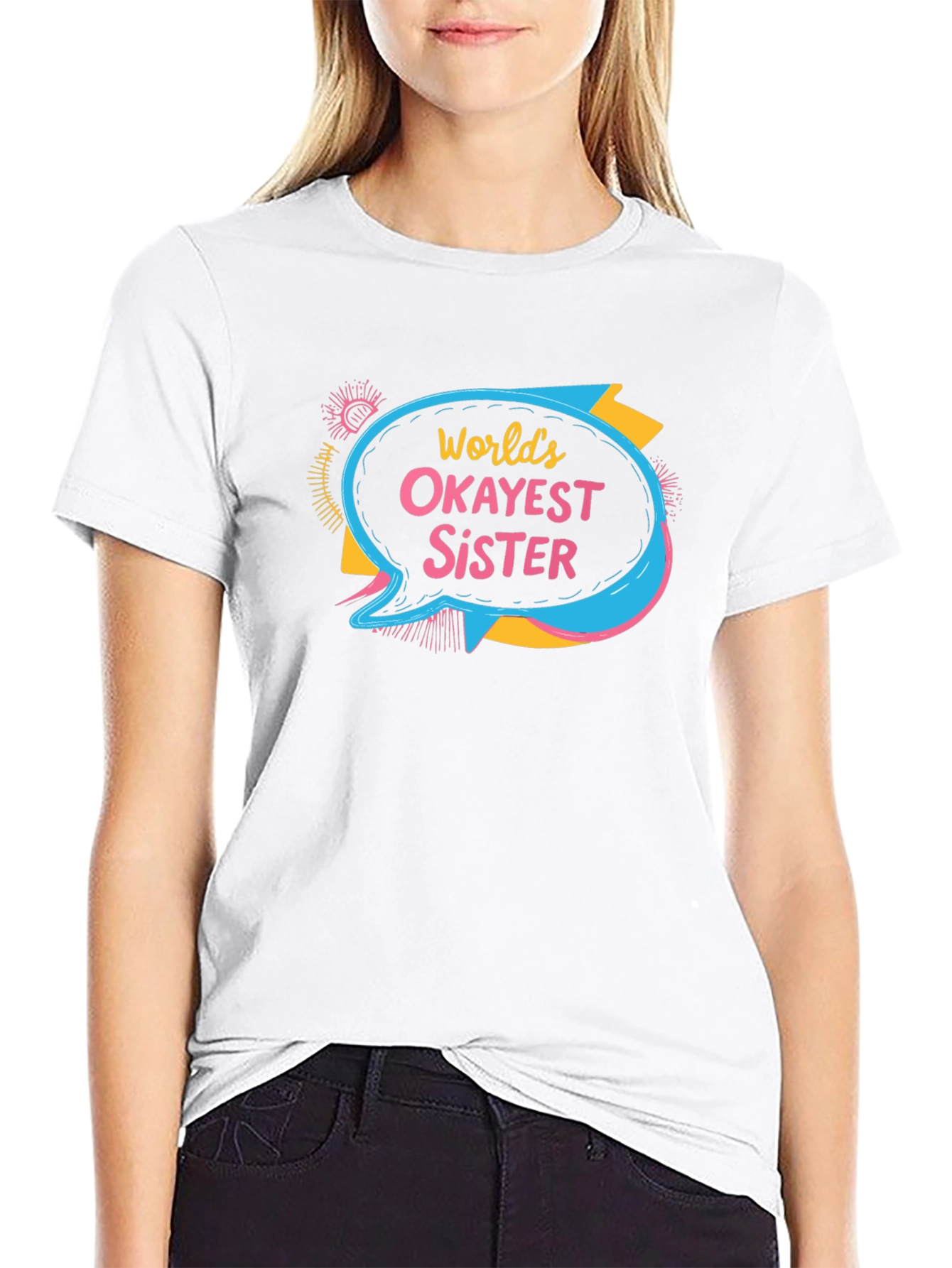 Worlds Okayest Sister T-Shirt Novelty