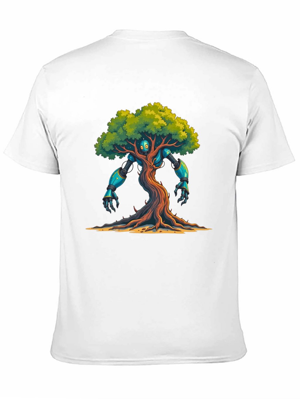 Robo-Tree Graphic T-Shirt: Nature Meets Sci-Fi
