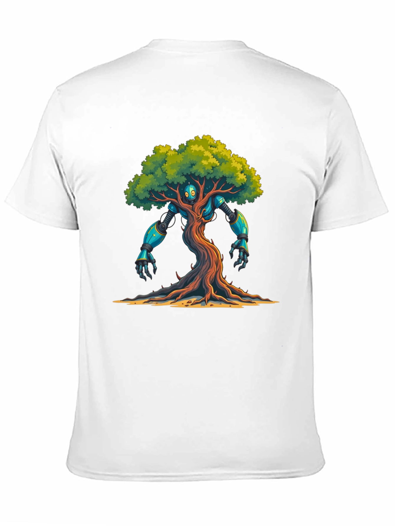 Robo-Tree Graphic T-Shirt: Nature Meets Sci-Fi