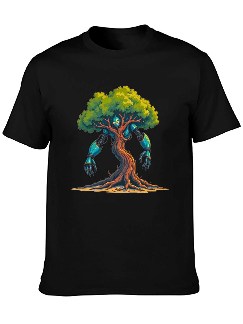 Robo-Tree Graphic T-Shirt: Nature Meets Sci-Fi