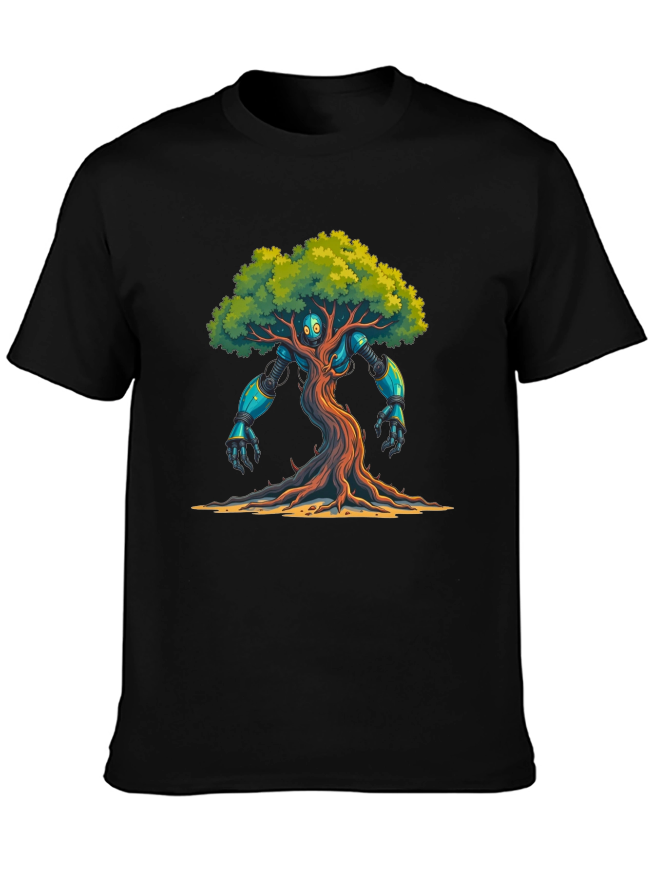 Robo-Tree Graphic T-Shirt: Nature Meets Sci-Fi
