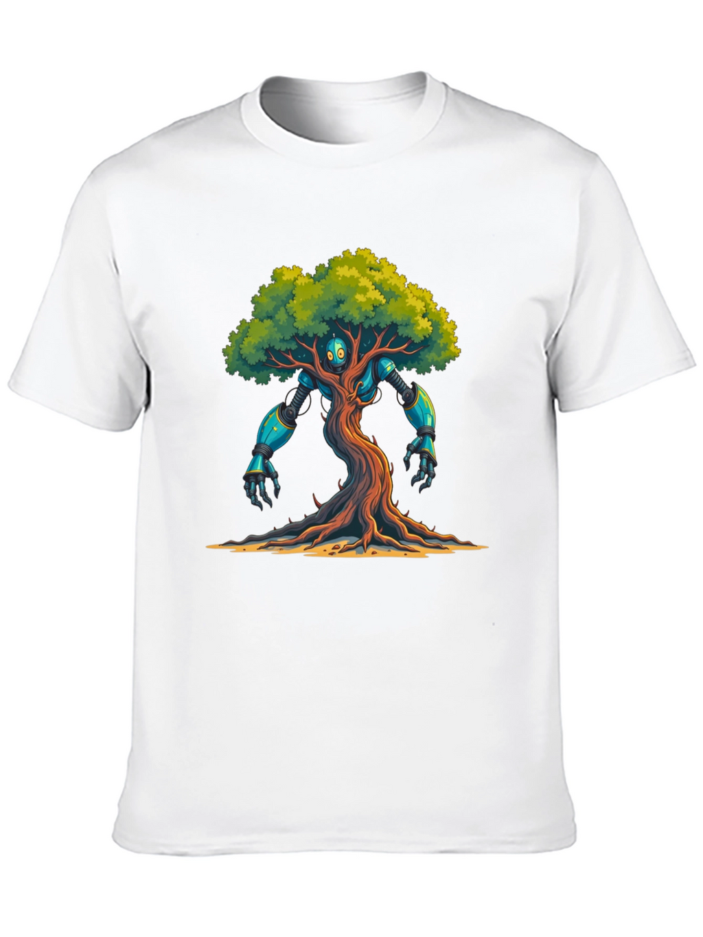 Robo-Tree Graphic T-Shirt: Nature Meets Sci-Fi