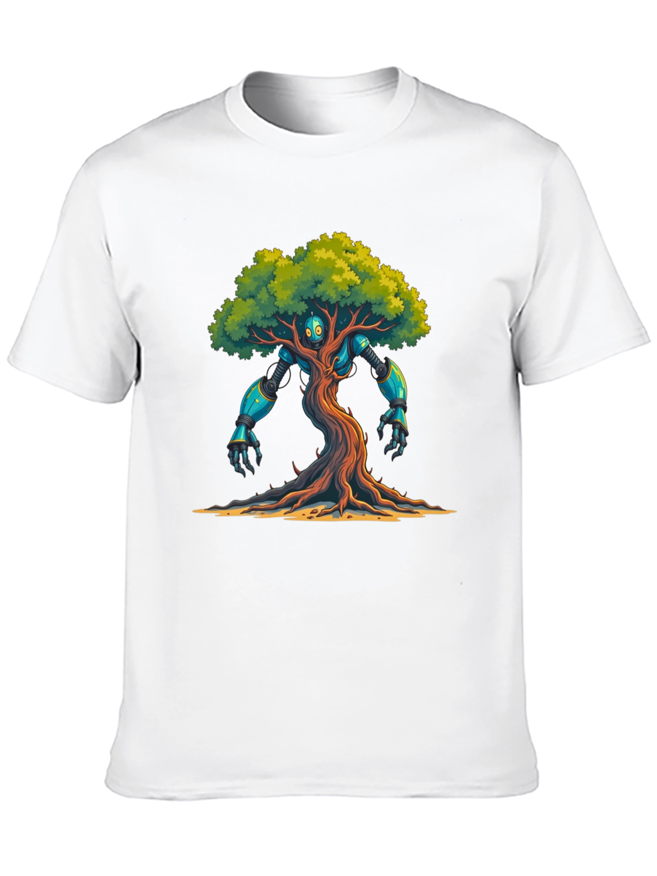 Robo-Tree Graphic T-Shirt: Nature Meets Sci-Fi