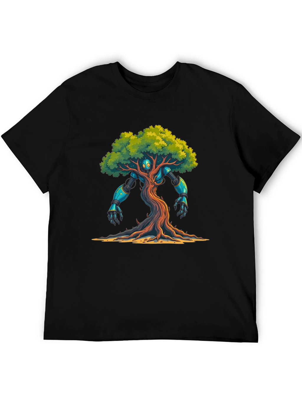 Robo-Tree Graphic T-Shirt: Nature Meets Sci-Fi