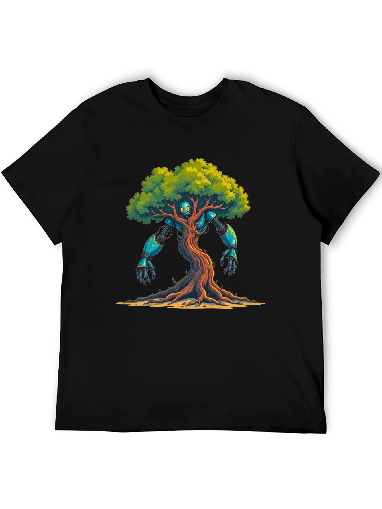 Robo-Tree Graphic T-Shirt: Nature Meets Sci-Fi