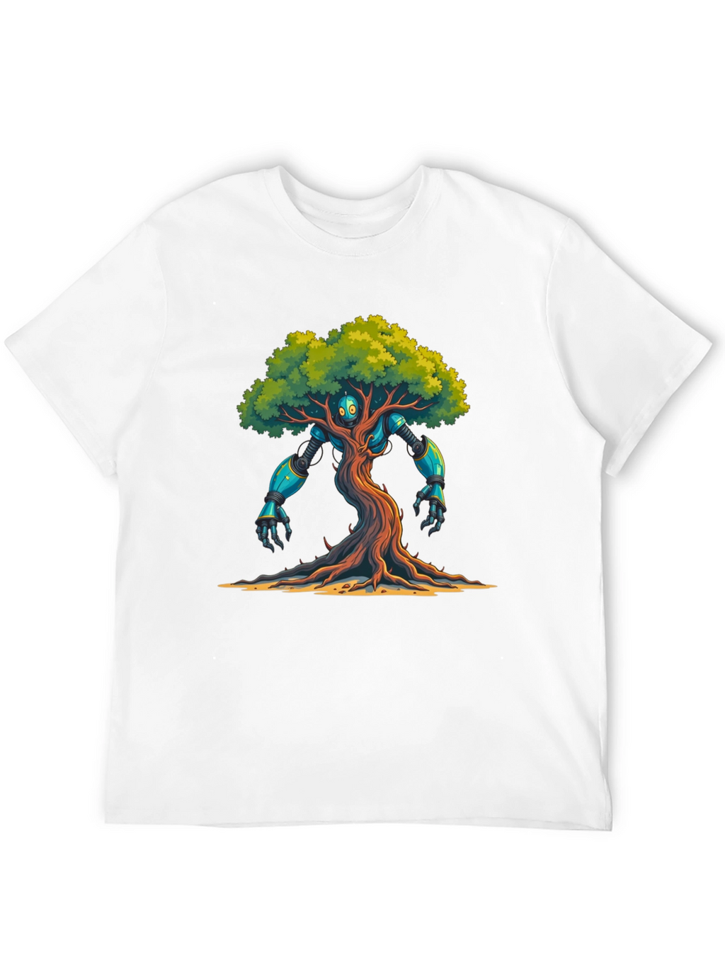 Robo-Tree Graphic T-Shirt: Nature Meets Sci-Fi