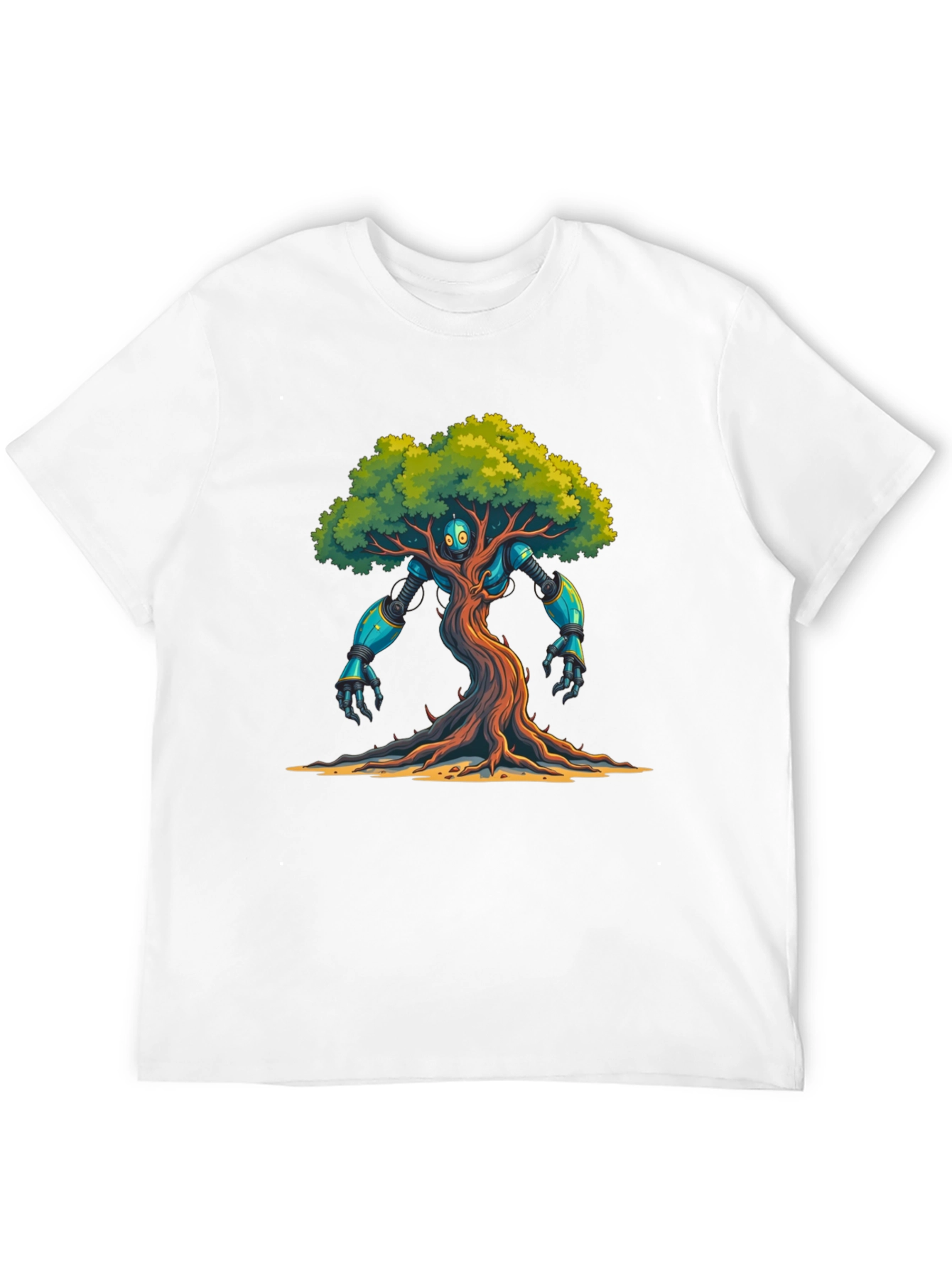 Robo-Tree Graphic T-Shirt: Nature Meets Sci-Fi