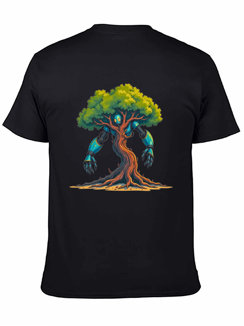 Robo-Tree Graphic T-Shirt: Nature Meets Sci-Fi