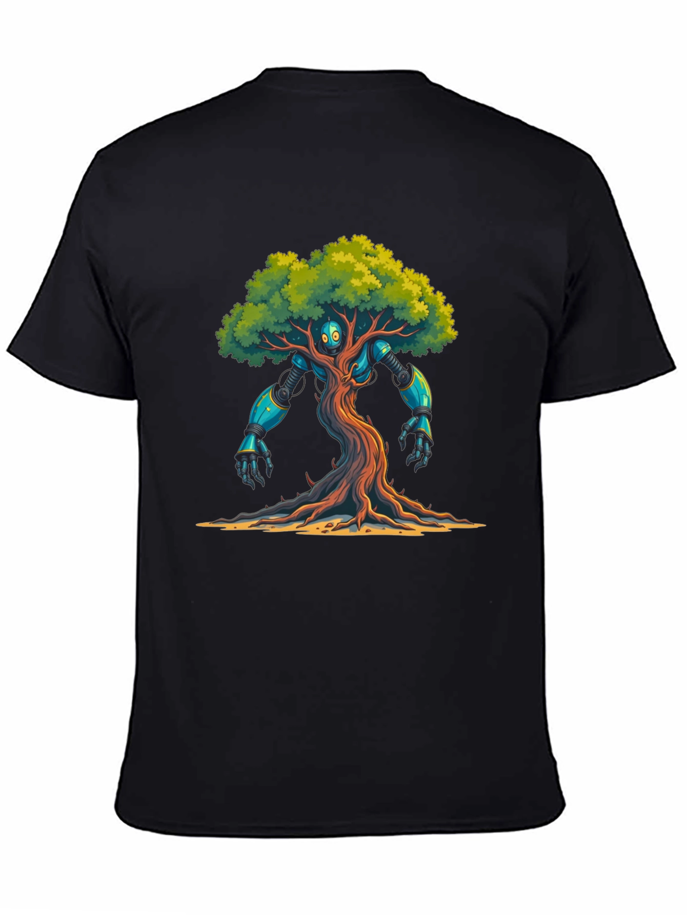 Robo-Tree Graphic T-Shirt: Nature Meets Sci-Fi