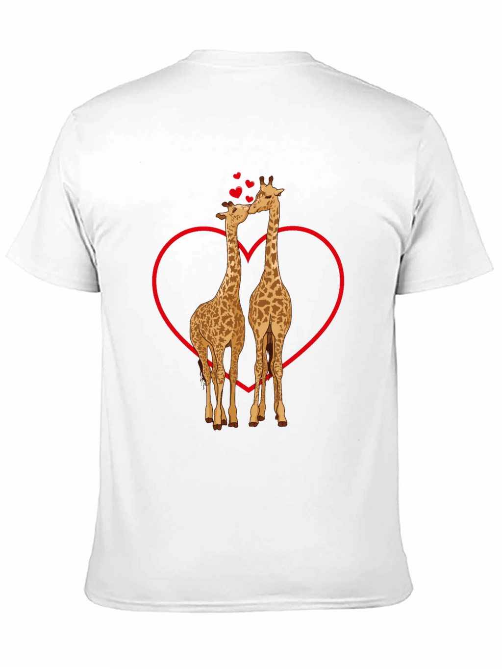 Giraffe Love Valentines Day Black T-Shirt