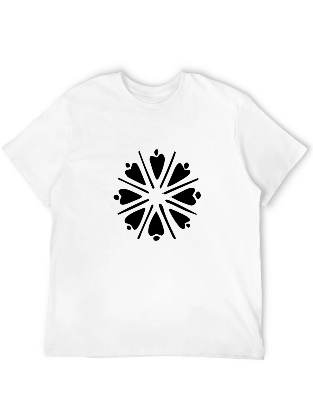 Mens Black Graphic Tee - Abstract Pattern
