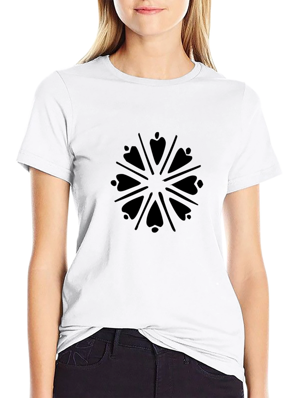 Mens Black Graphic Tee - Abstract Pattern