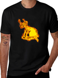Flaming Firefighter Helmet Graphic Tee