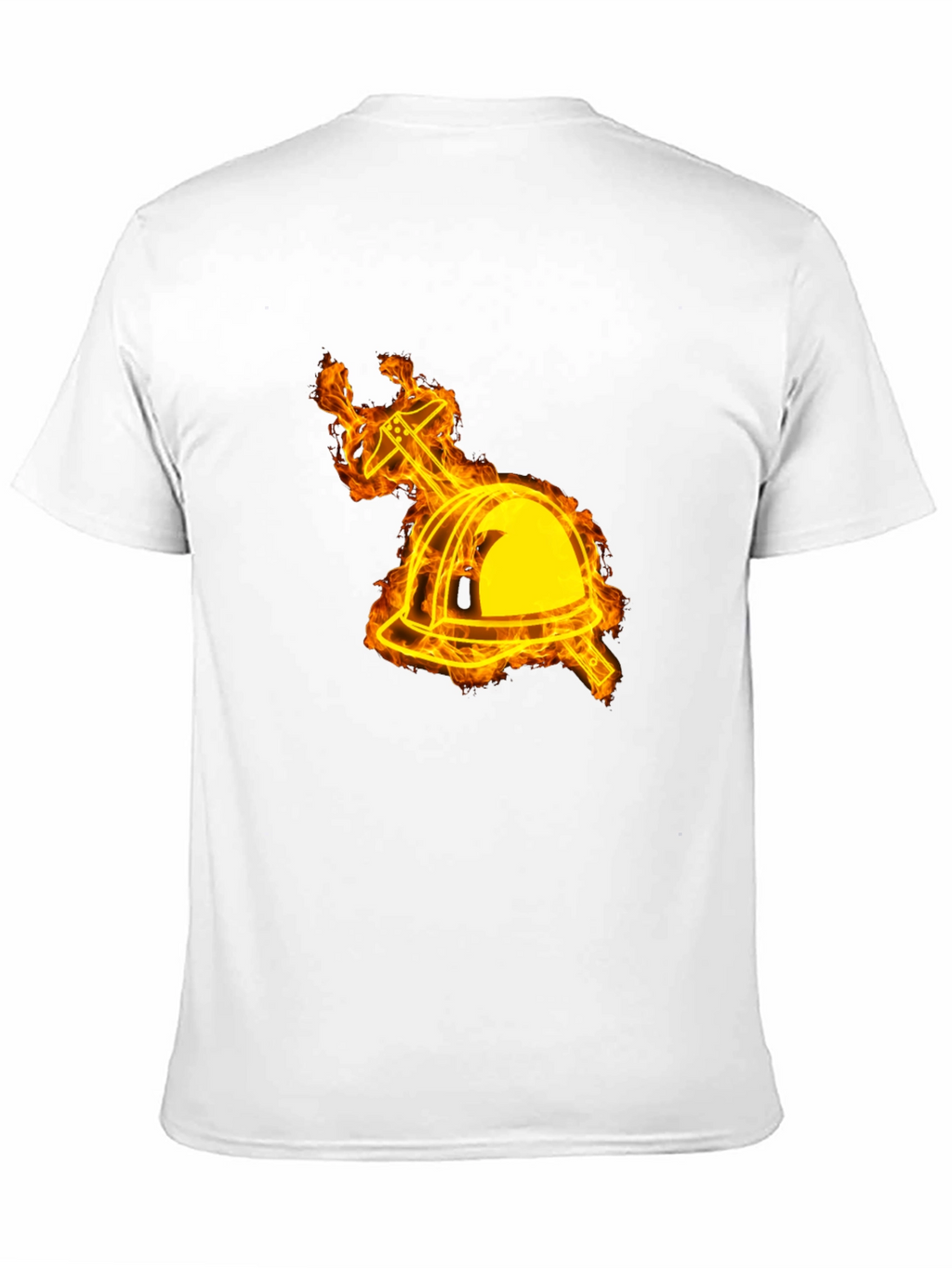 Flaming Firefighter Helmet Graphic Tee