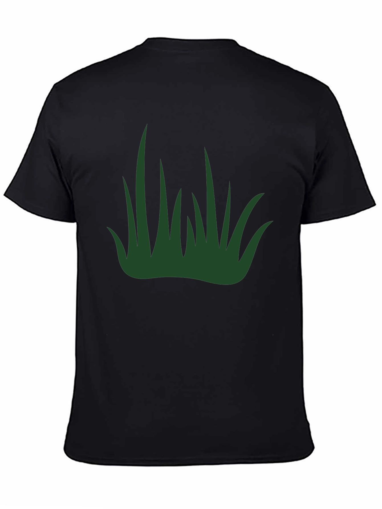 Green Grass Graphic Black T-Shirt