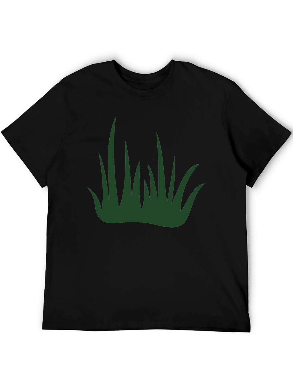 Green Grass Graphic Black T-Shirt