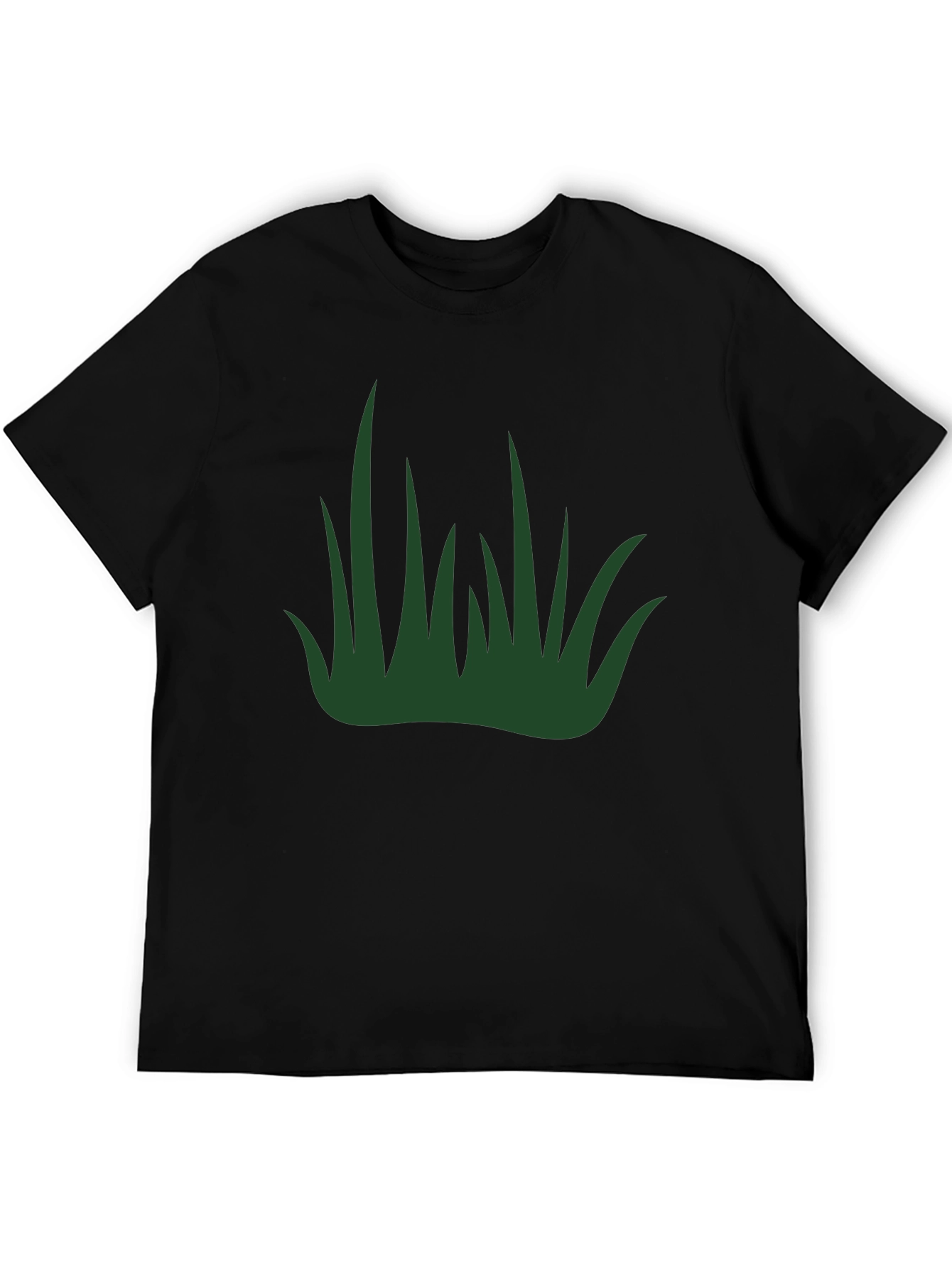 Green Grass Graphic Black T-Shirt