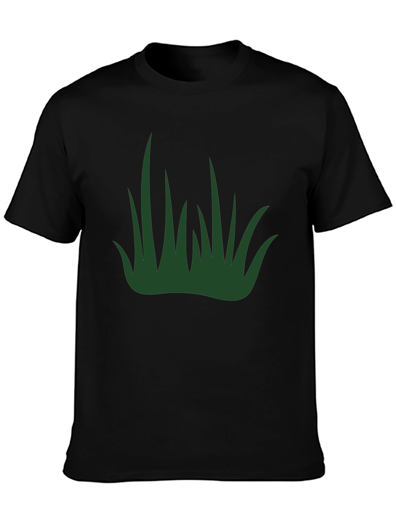 Green Grass Graphic Black T-Shirt