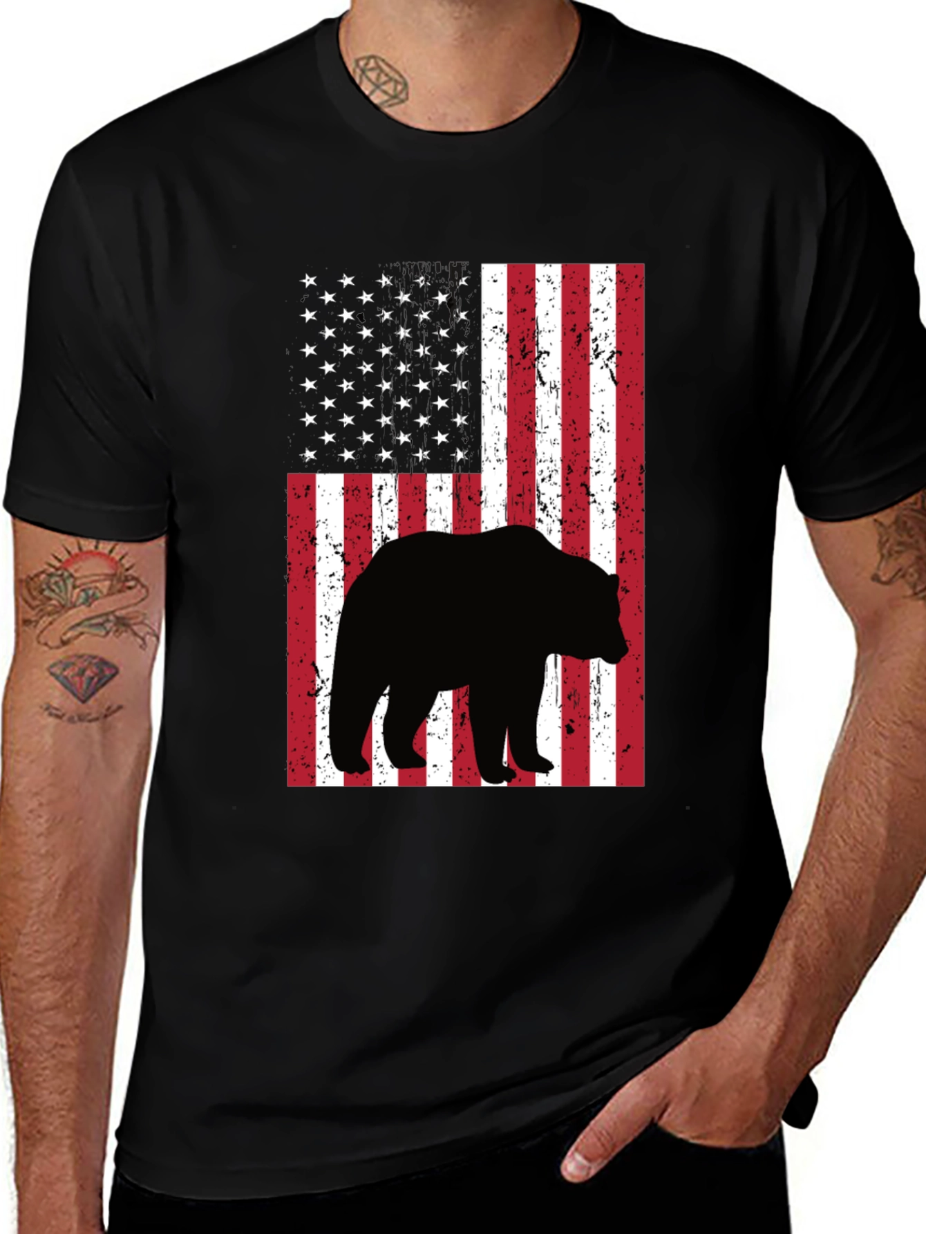 American Flag Bear T-Shirt