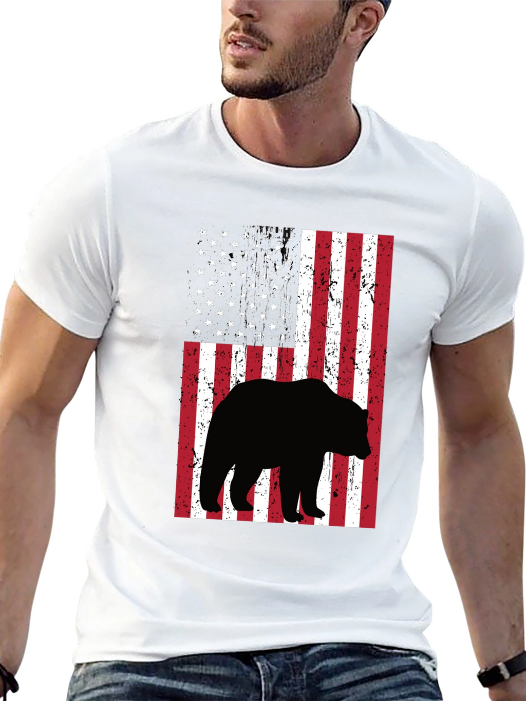 American Flag Bear T-Shirt