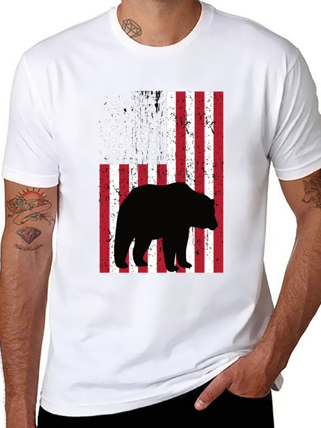American Flag Bear T-Shirt