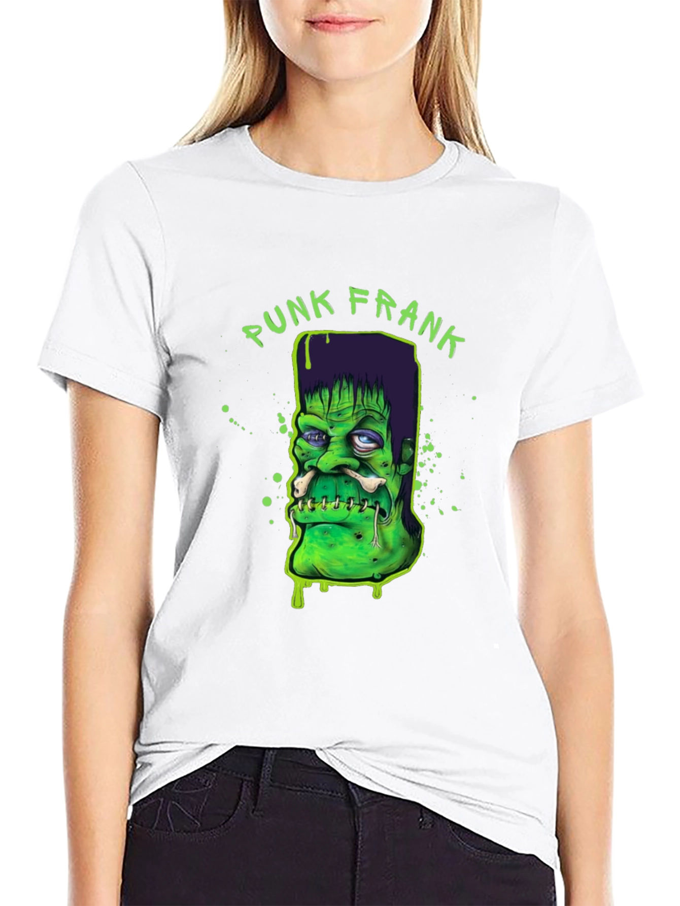 Punk Frank Graphic Tee - Cool Halloween Shirt