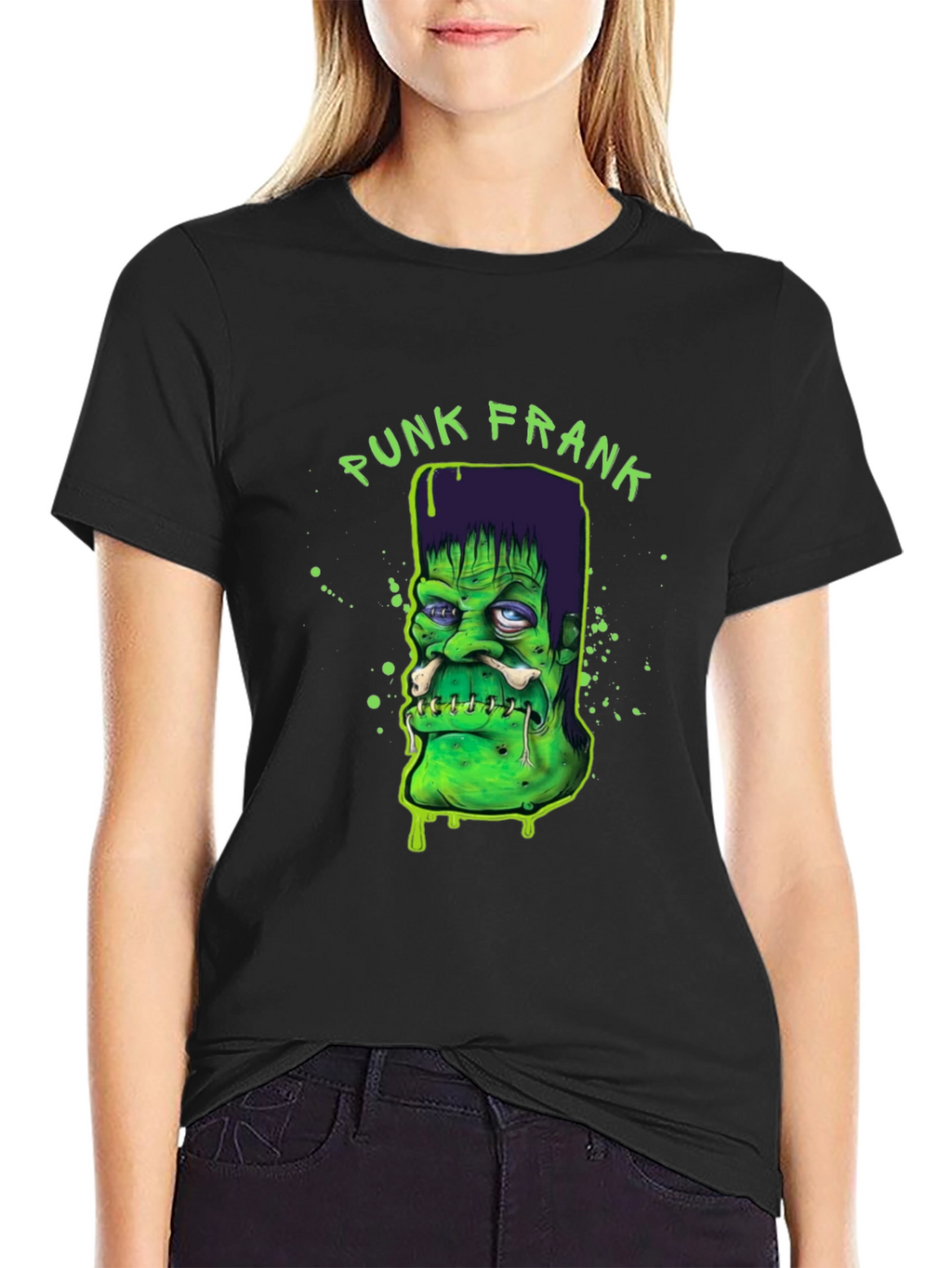 Punk Frank Graphic Tee - Cool Halloween Shirt