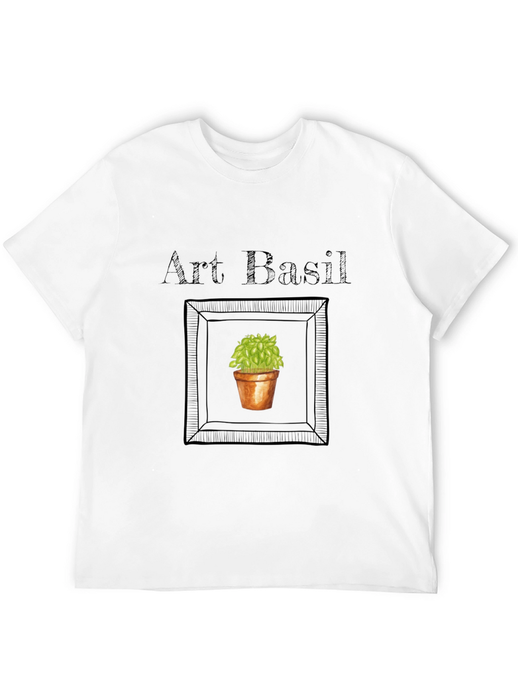 Art Basil T-Shirt - Unique Plant Graphic Tee