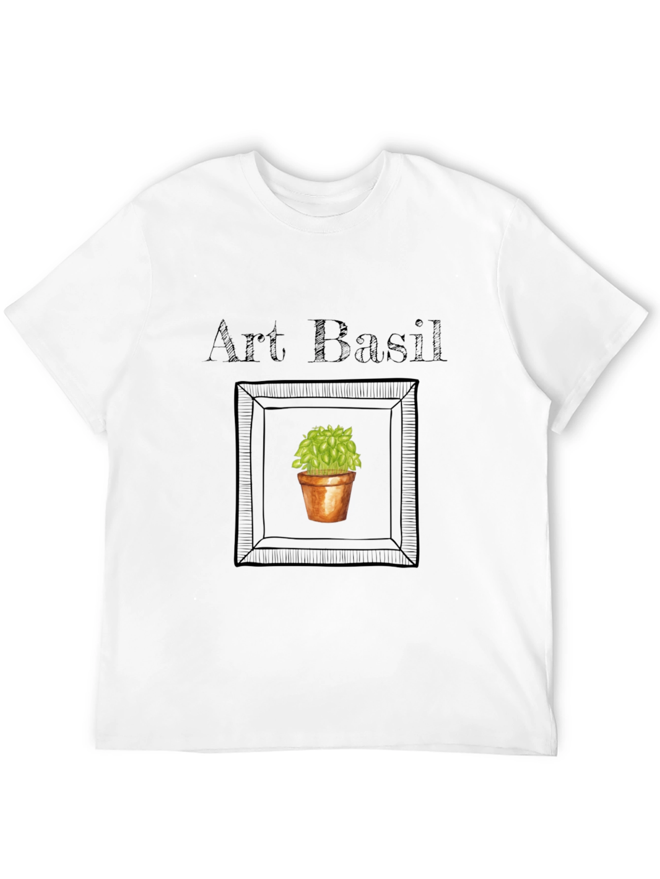 Art Basil T-Shirt - Unique Plant Graphic Tee